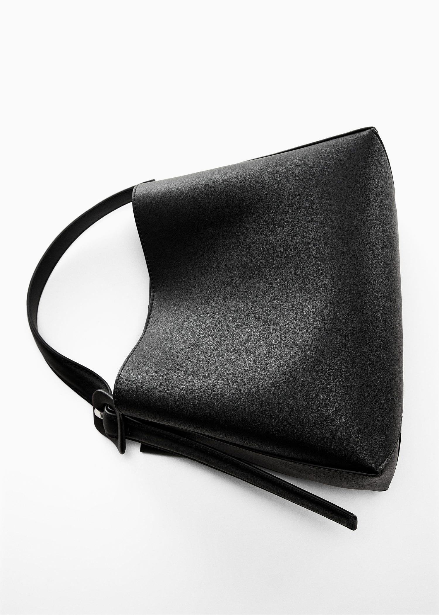 Black Buckled Shopper Bag, 0201_99, large image number 6