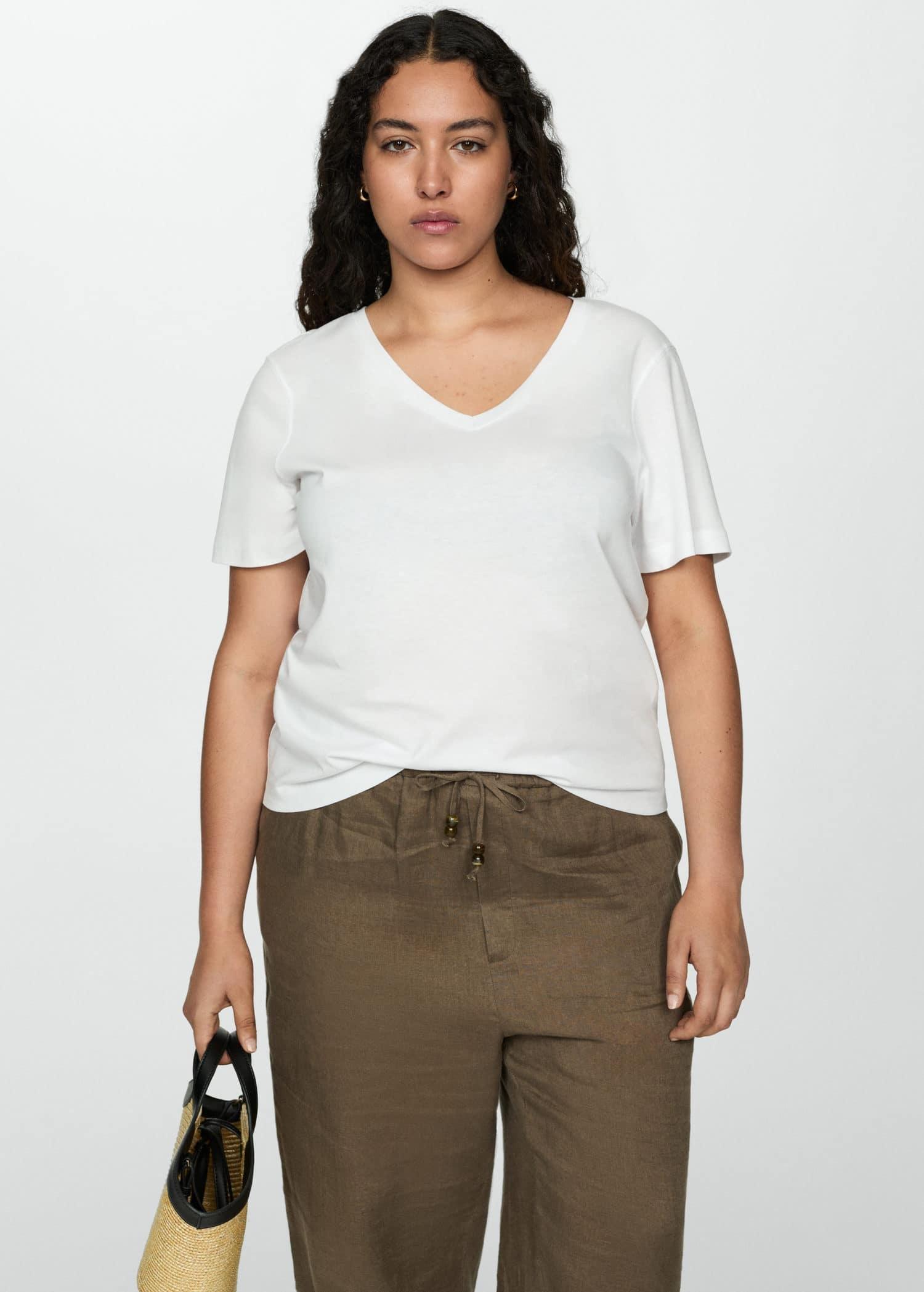 White Short-Sleeved Cotton T-Shirt, , large image number 5