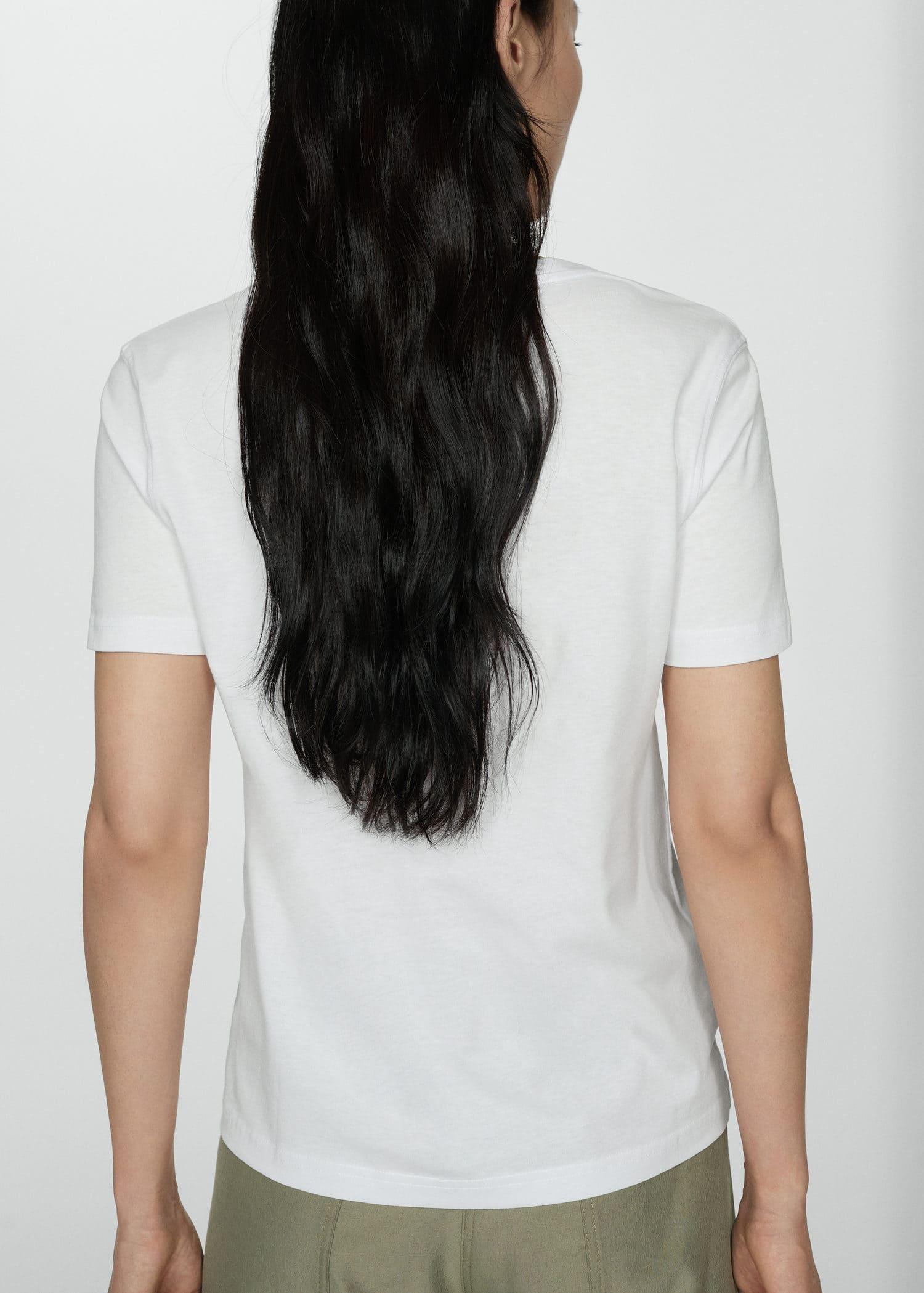 White Short-Sleeved Cotton T-Shirt, , large image number 7