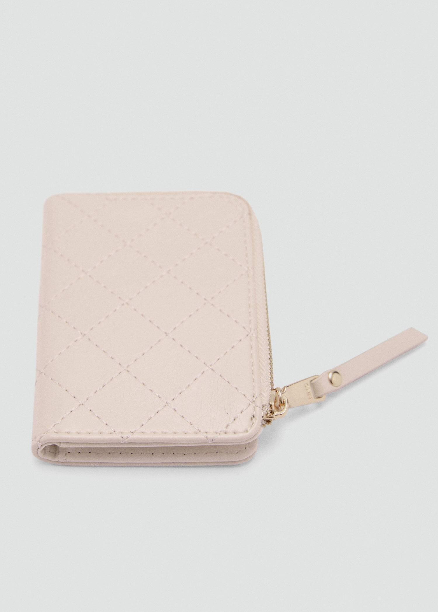 White Wallet With Decorative Stitching, 0201_02, large image number 0