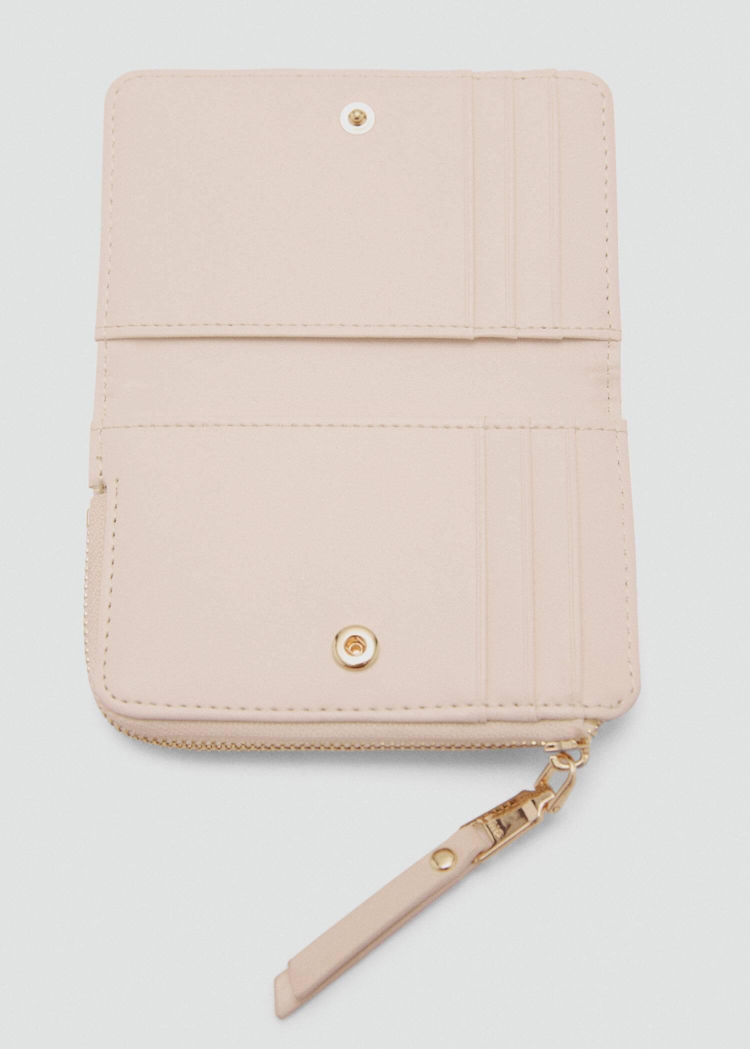 White Wallet With Decorative Stitching, 0201_02, large image number 1