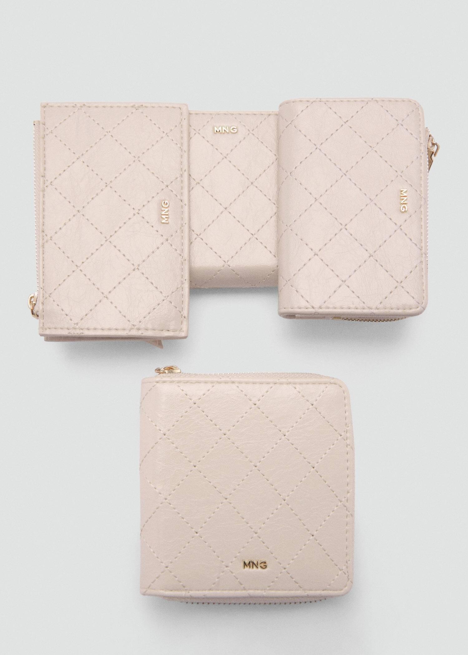 White Wallet With Decorative Stitching, 0201_02, large image number 2