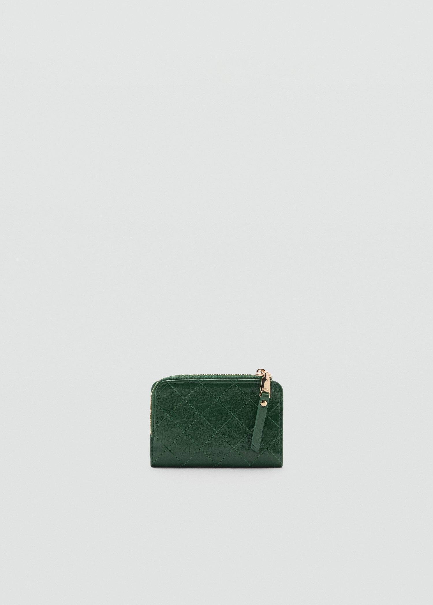 Green Wallet With Decorative Stitching, Green, large image number 2