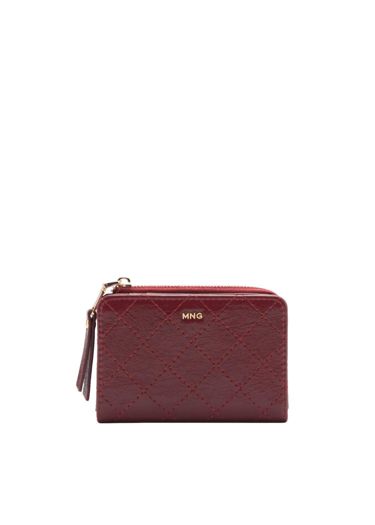 Red Wallet With Decorative Stitching, Dark Red, large image number 3