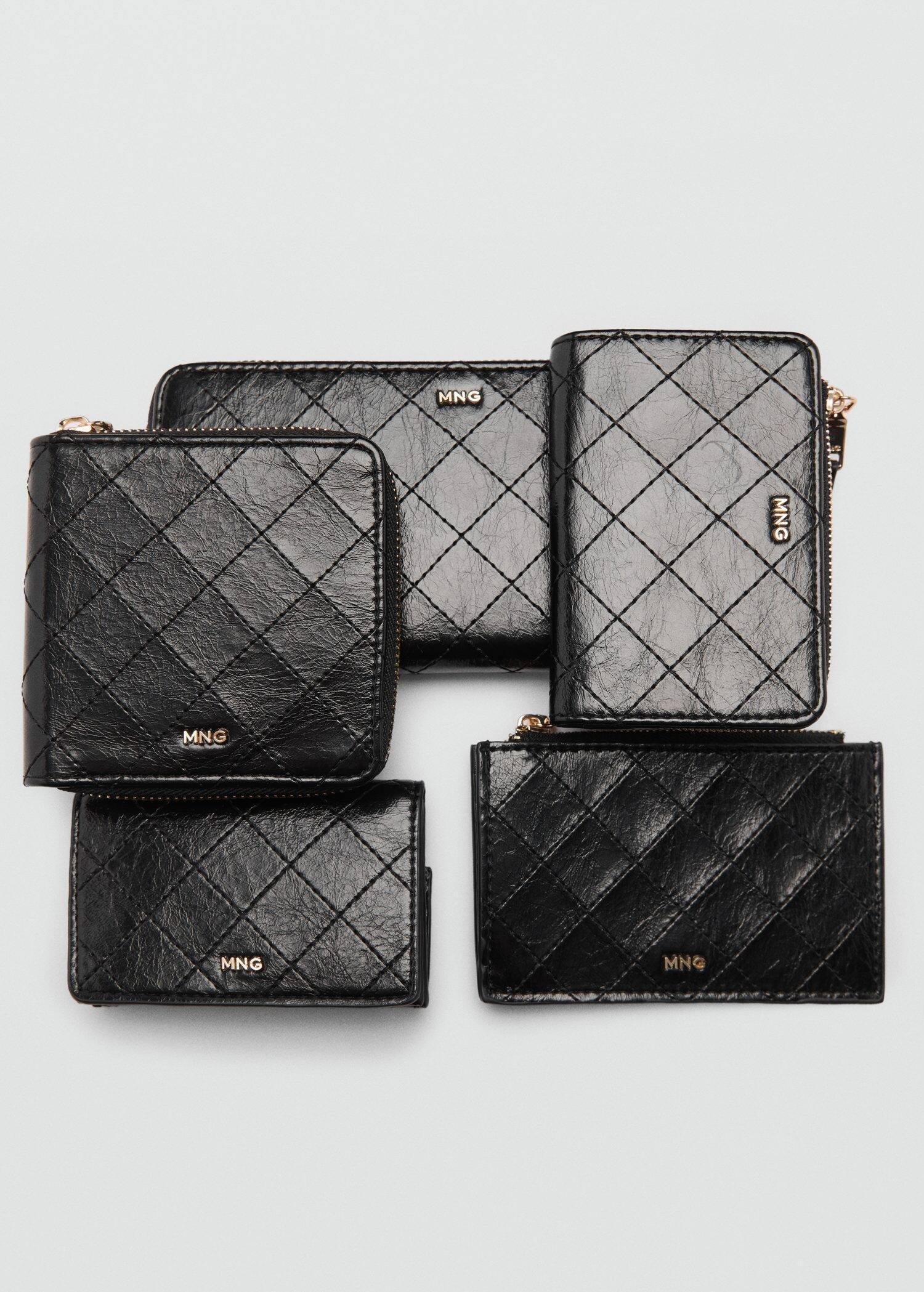 Black Wallet With Decorative Stitching, Black, large image number 2