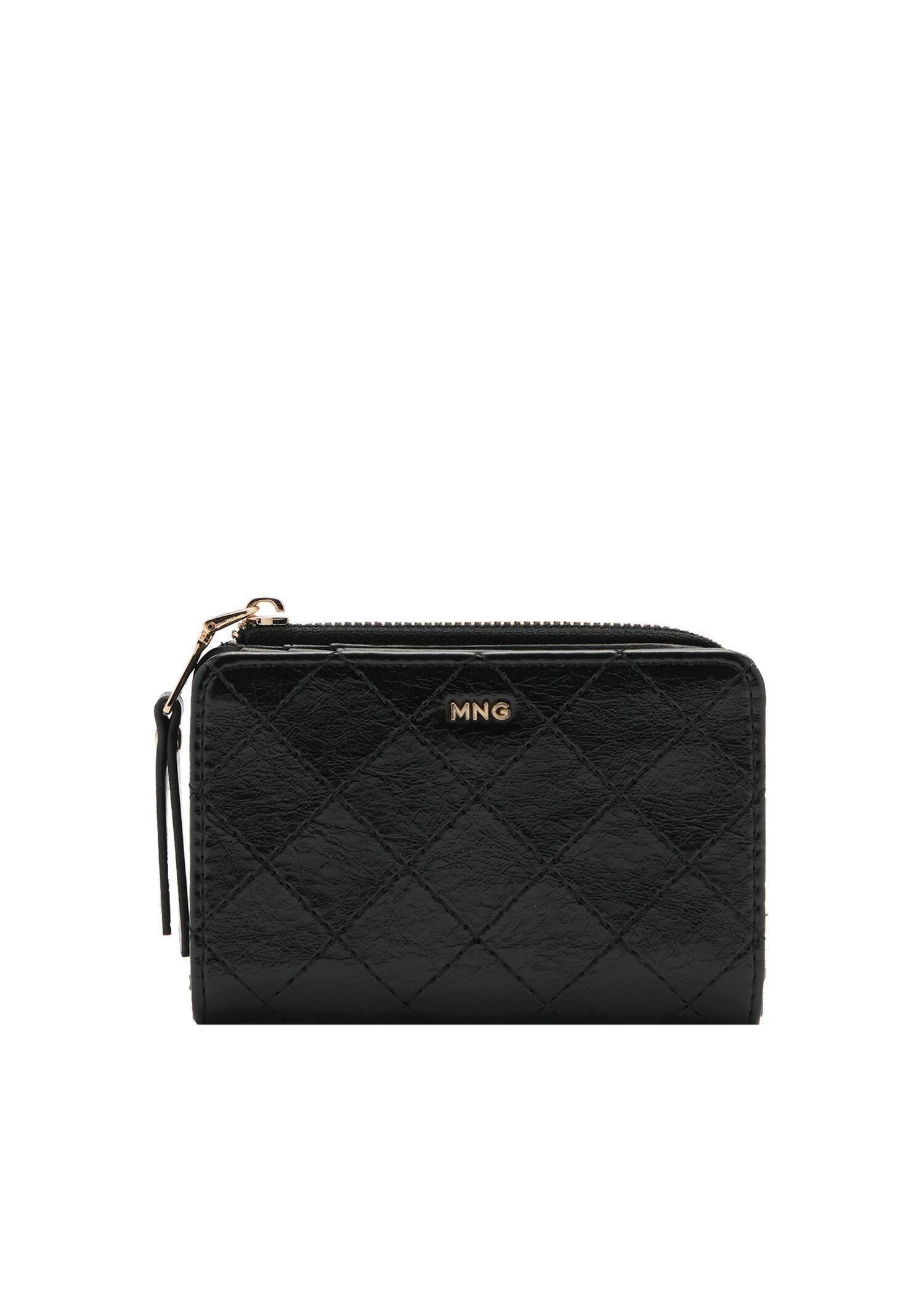 Black Wallet With Decorative Stitching, Black, large image number 3