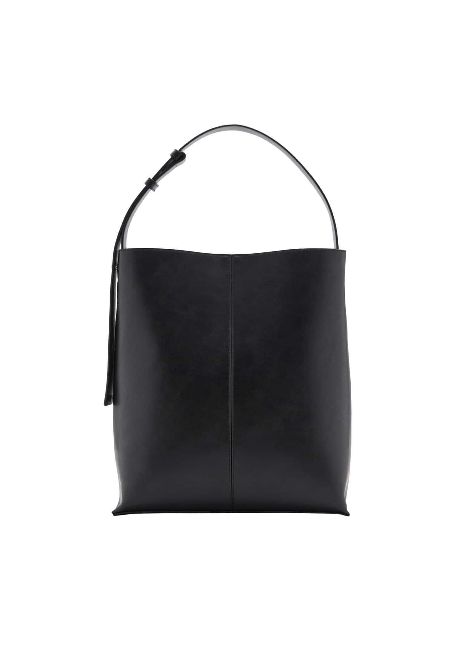 Black Short Handle Shopper Bag, Black, large image number 3