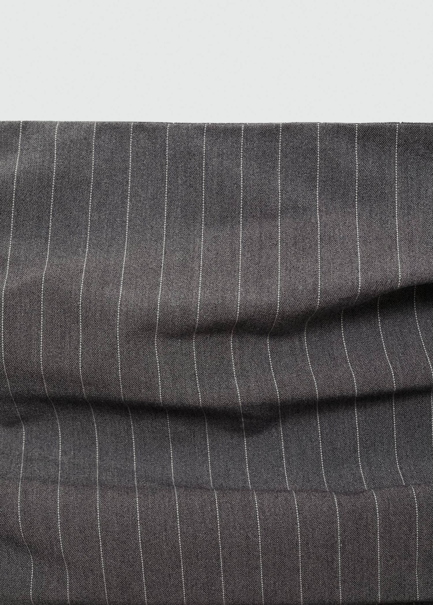 Grey Strapless Pinstripe Dress, , large image number 4
