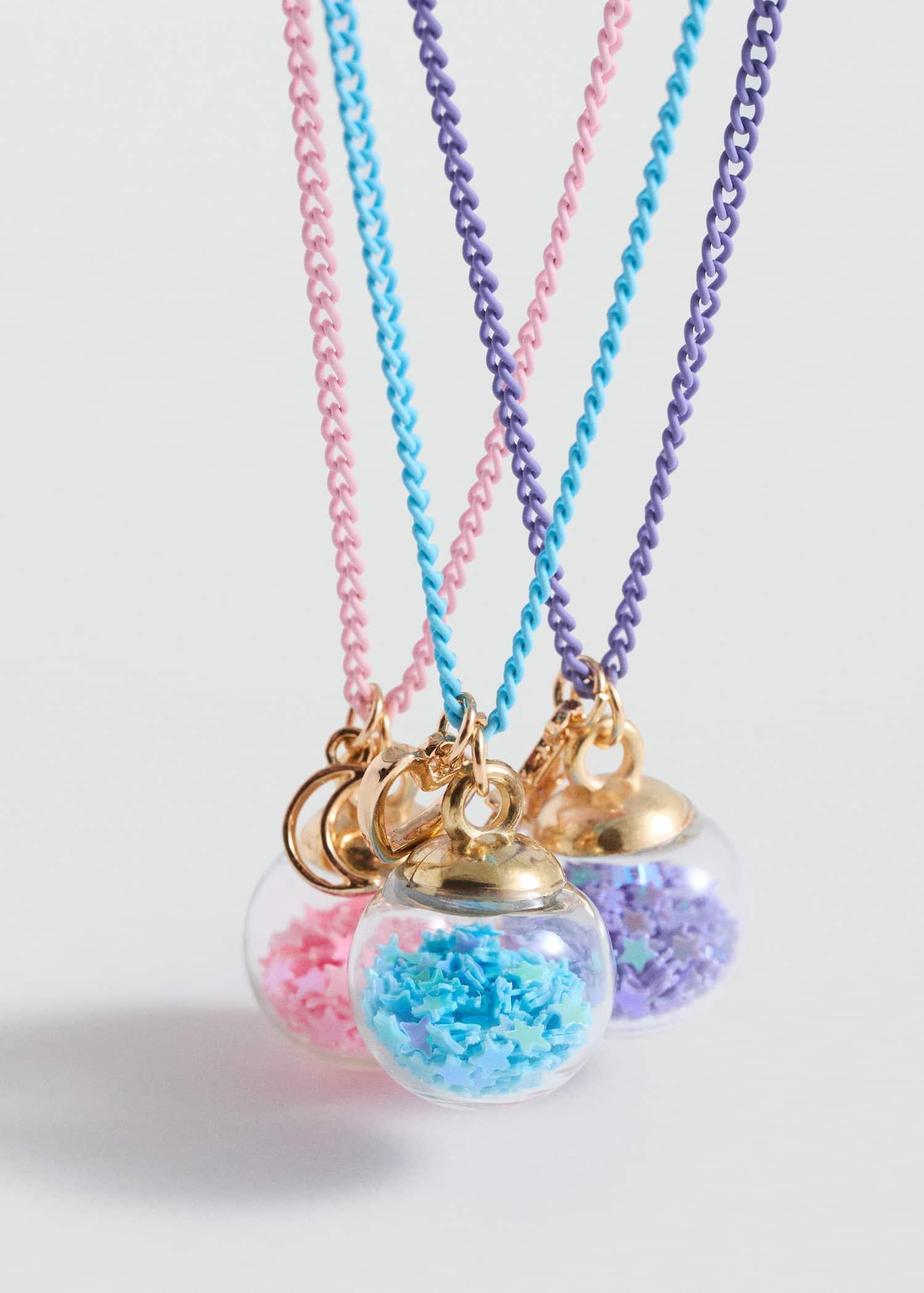 Gold Pack 3 Best Friends Necklaces, Kids Girl, Gold, large image number 0