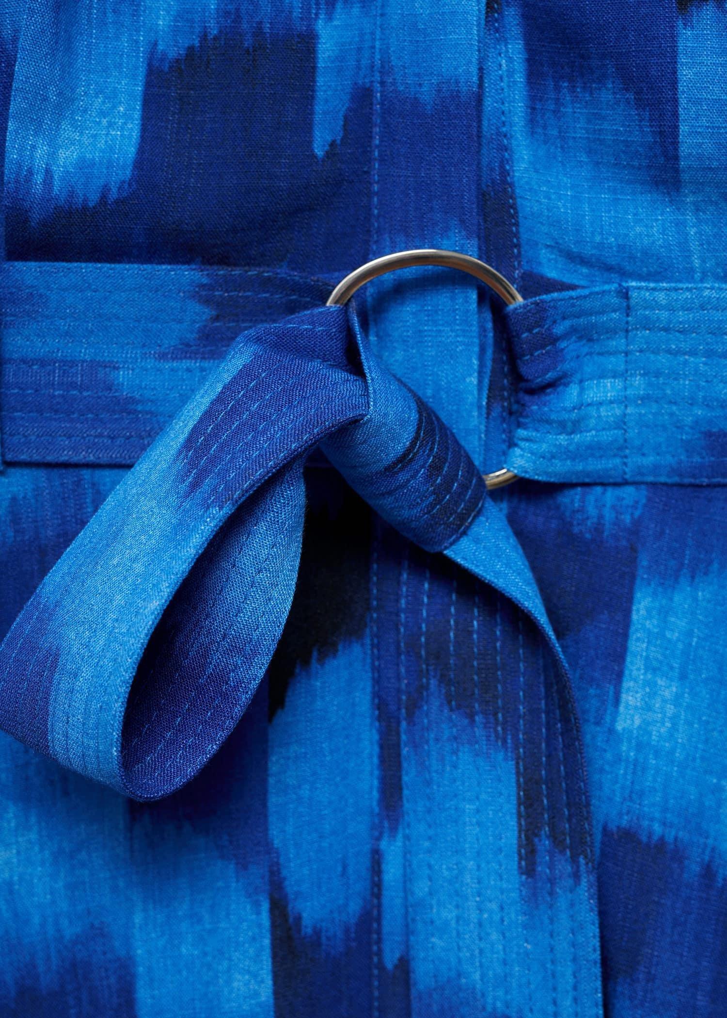 Blue Belt Printed Dress, , large image number 3