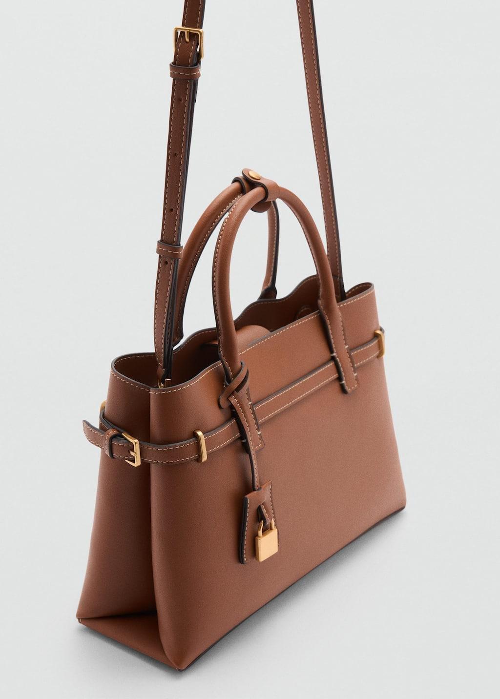 Brown Shopper Bag With Padlock, Medium Brown, large image number 0