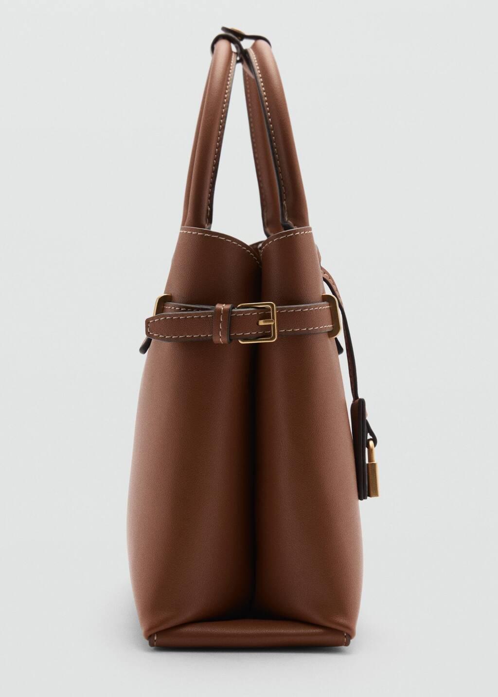 Brown Shopper Bag With Padlock, Medium Brown, large image number 1