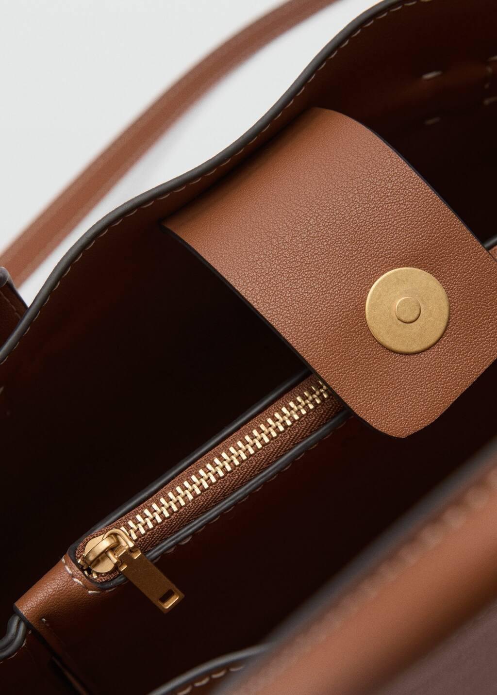 Brown Shopper Bag With Padlock, Medium Brown, large image number 4