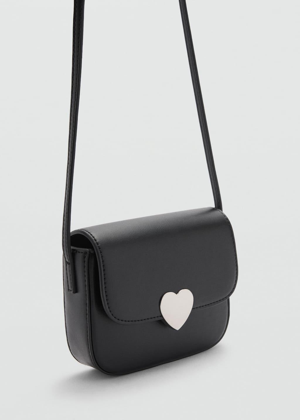 Black Leather-Effect Shoulder Bag, Kids Girl, Black, large image number 0