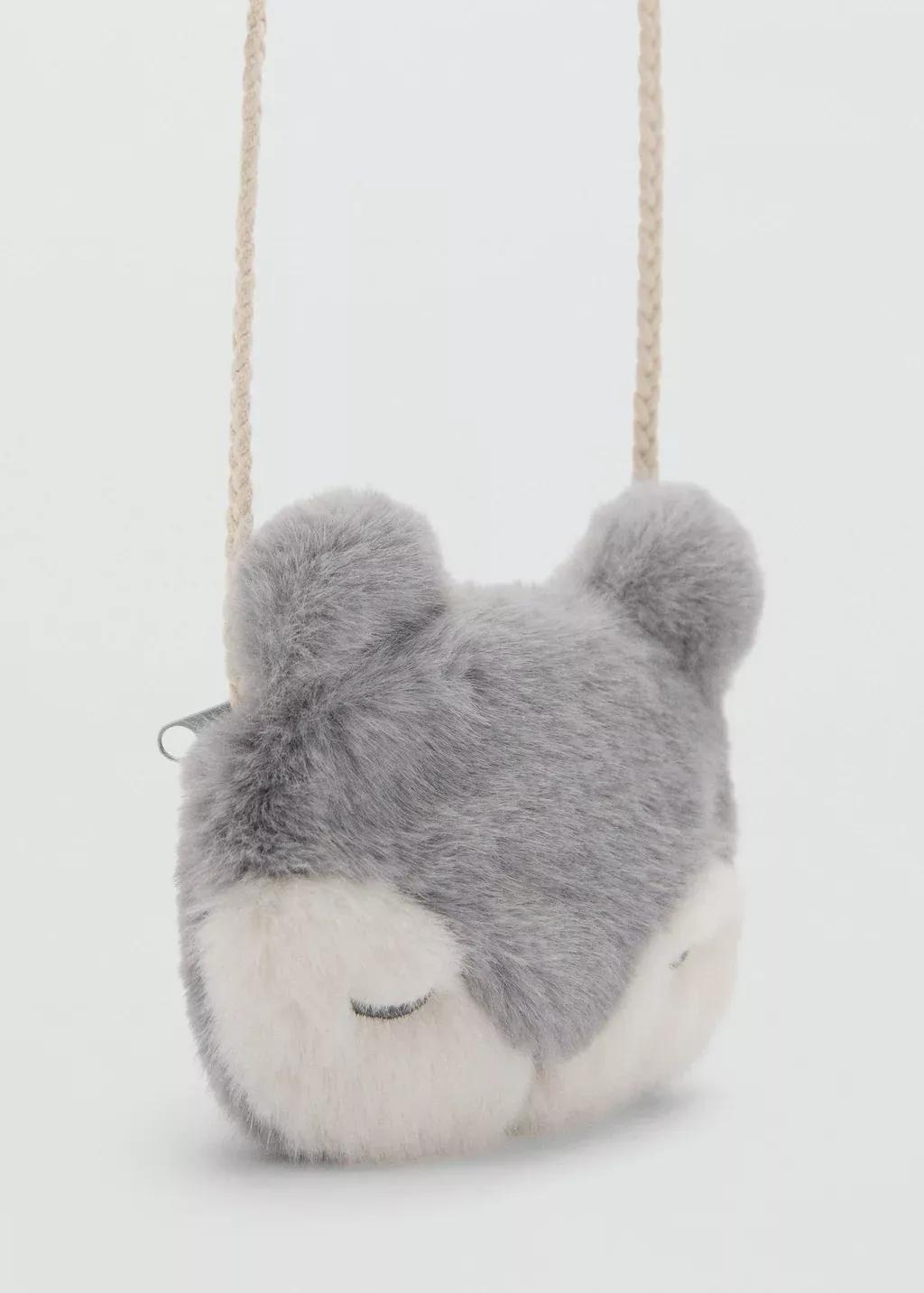 Grey Fur-Effect Shoulder Bag, Baby Girl, Grey, large image number 0