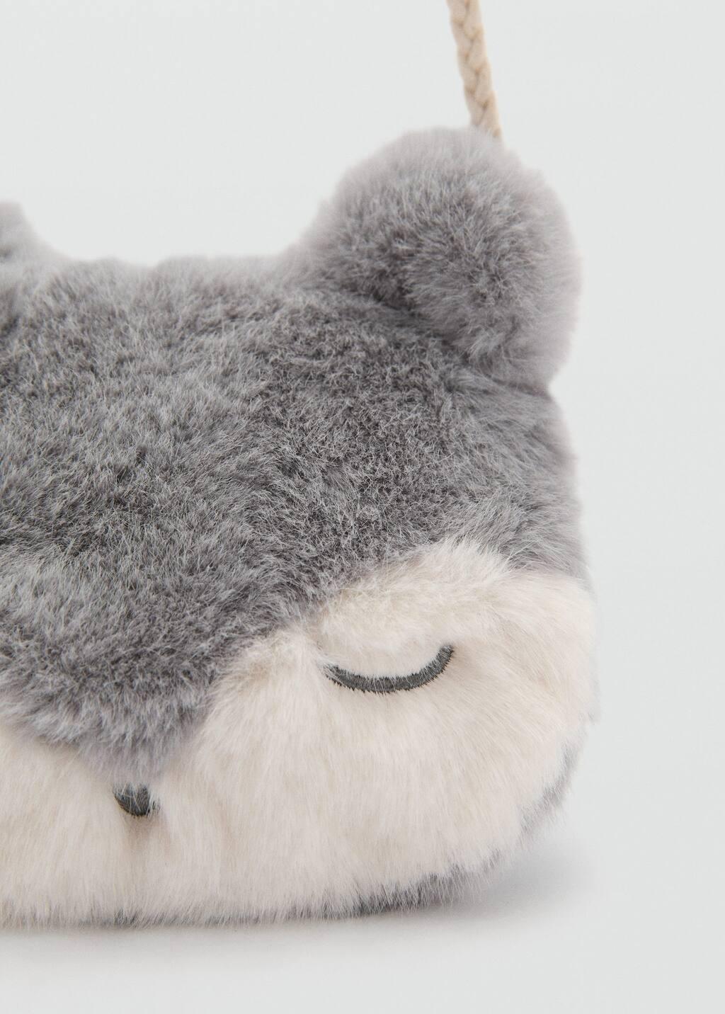 Grey Fur-Effect Shoulder Bag, Baby Girl, Grey, large image number 1