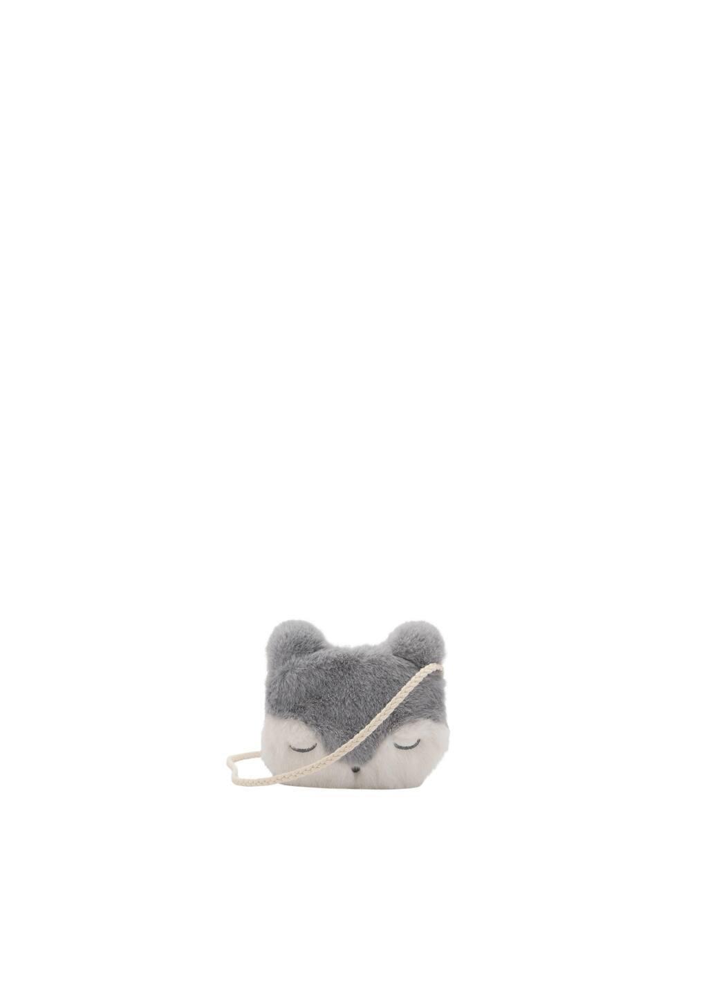 Grey Fur-Effect Shoulder Bag, Baby Girl, Grey, large image number 3