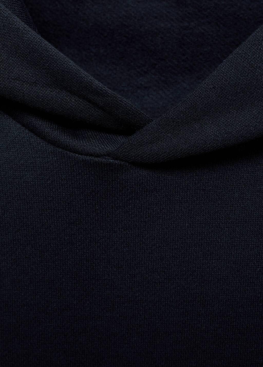 Navy Cotton Kangaroo-Hooded Sweatshirt, , large image number 4