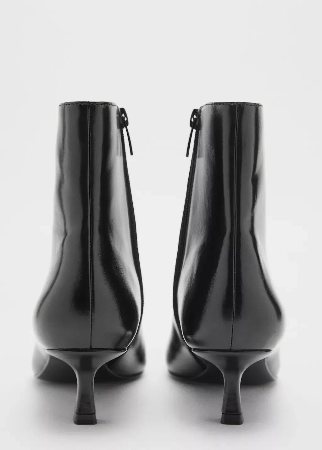 Black Kitten Heel Ankle Boots, , large image number 1