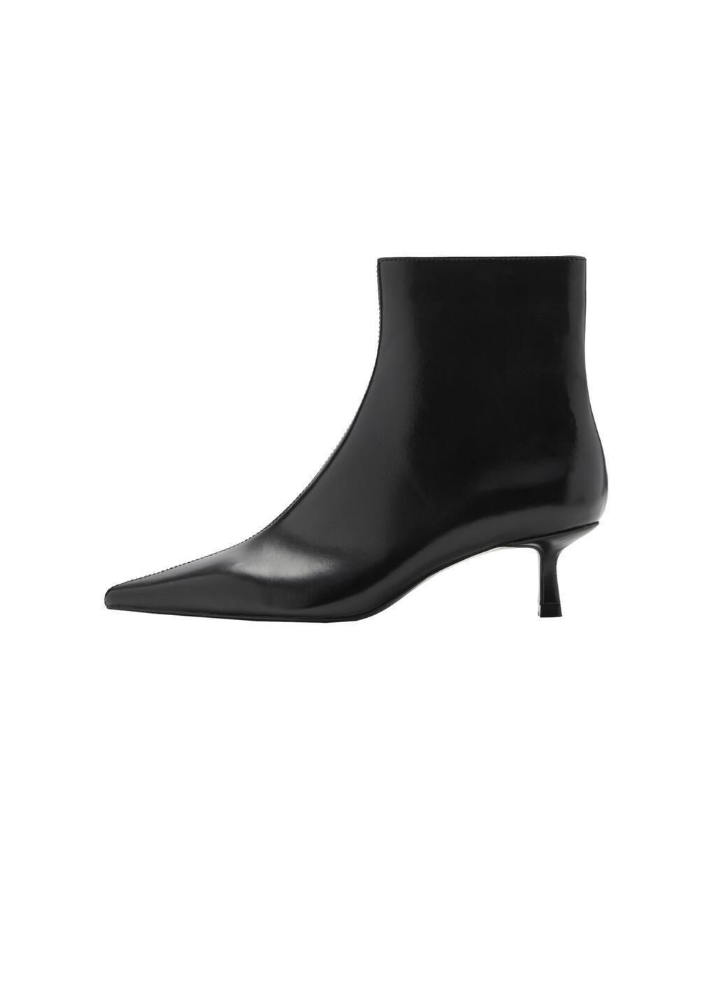 Black Kitten Heel Ankle Boots, , large image number 3