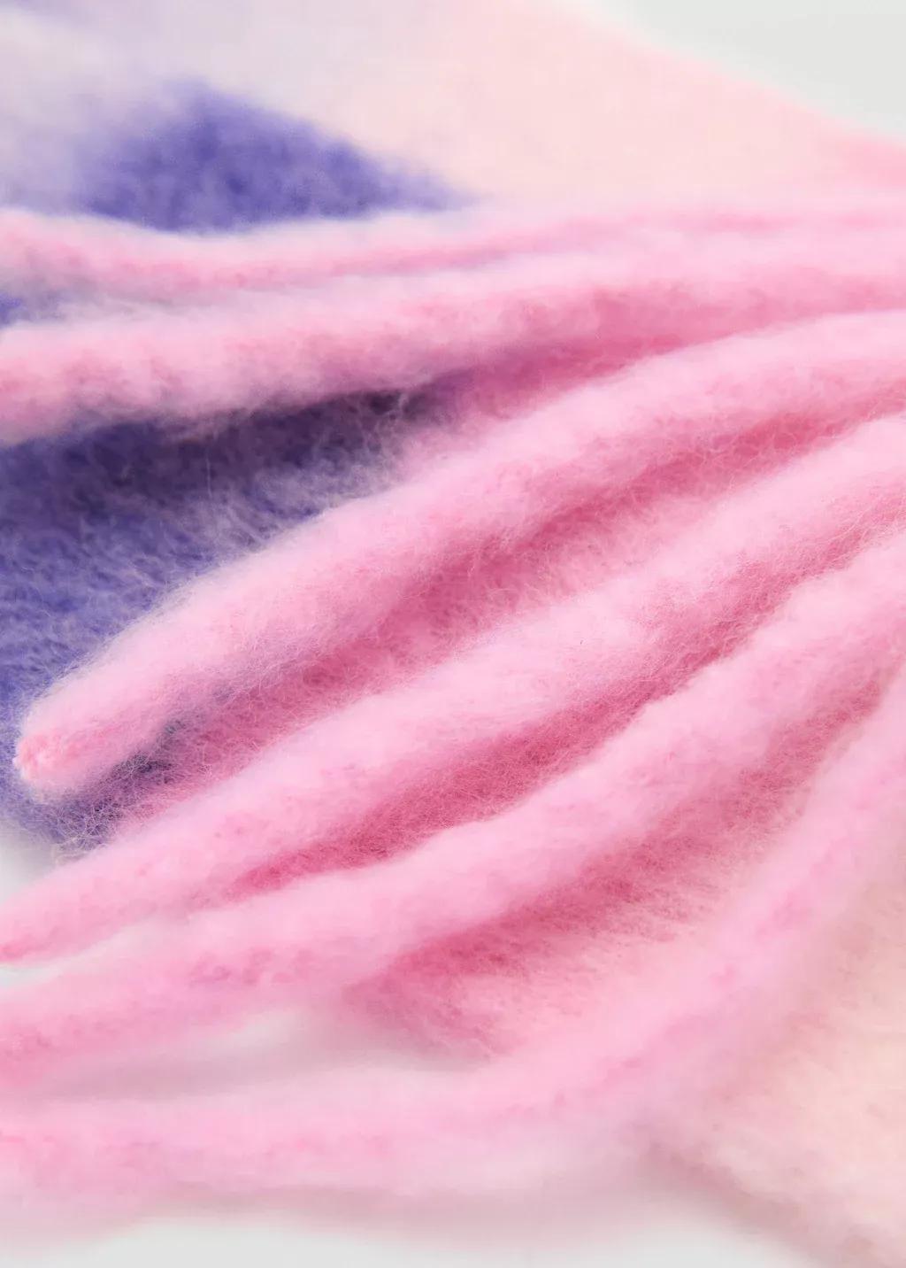 Pink Thin Striped Scarf, Pink, large image number 0