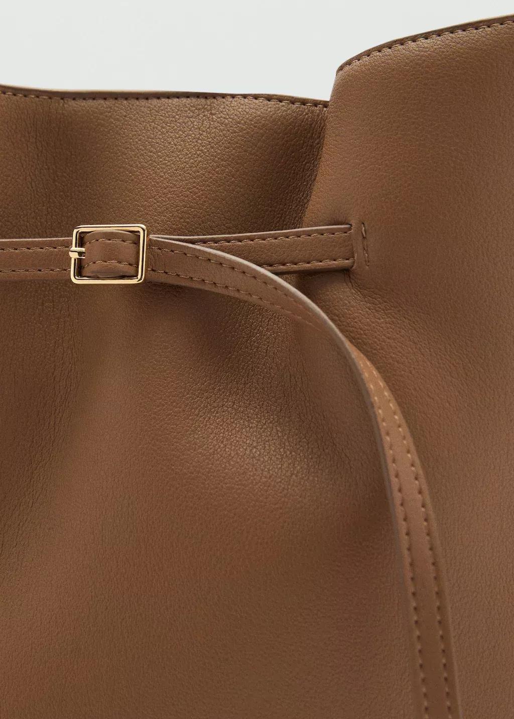 Brown Bucket Bag With Buckle, Medium Brown, large image number 2