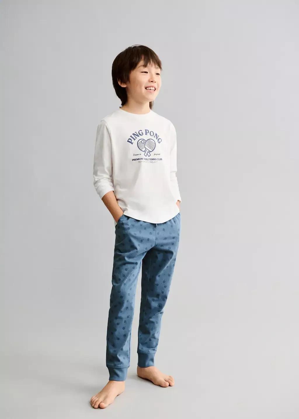 Blue Printed Long Pyjamas, Kids Boy, , large image number 3