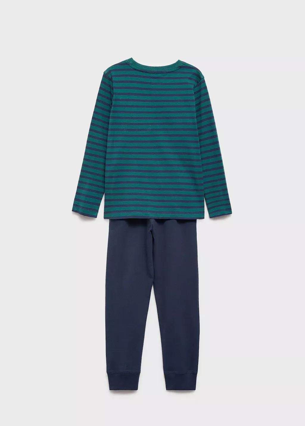 GREEN Striped long pyjamas, Kids Boy, , large image number 4
