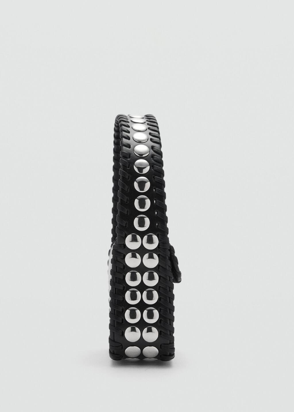 Black Studded Handbag, Black, large image number 1