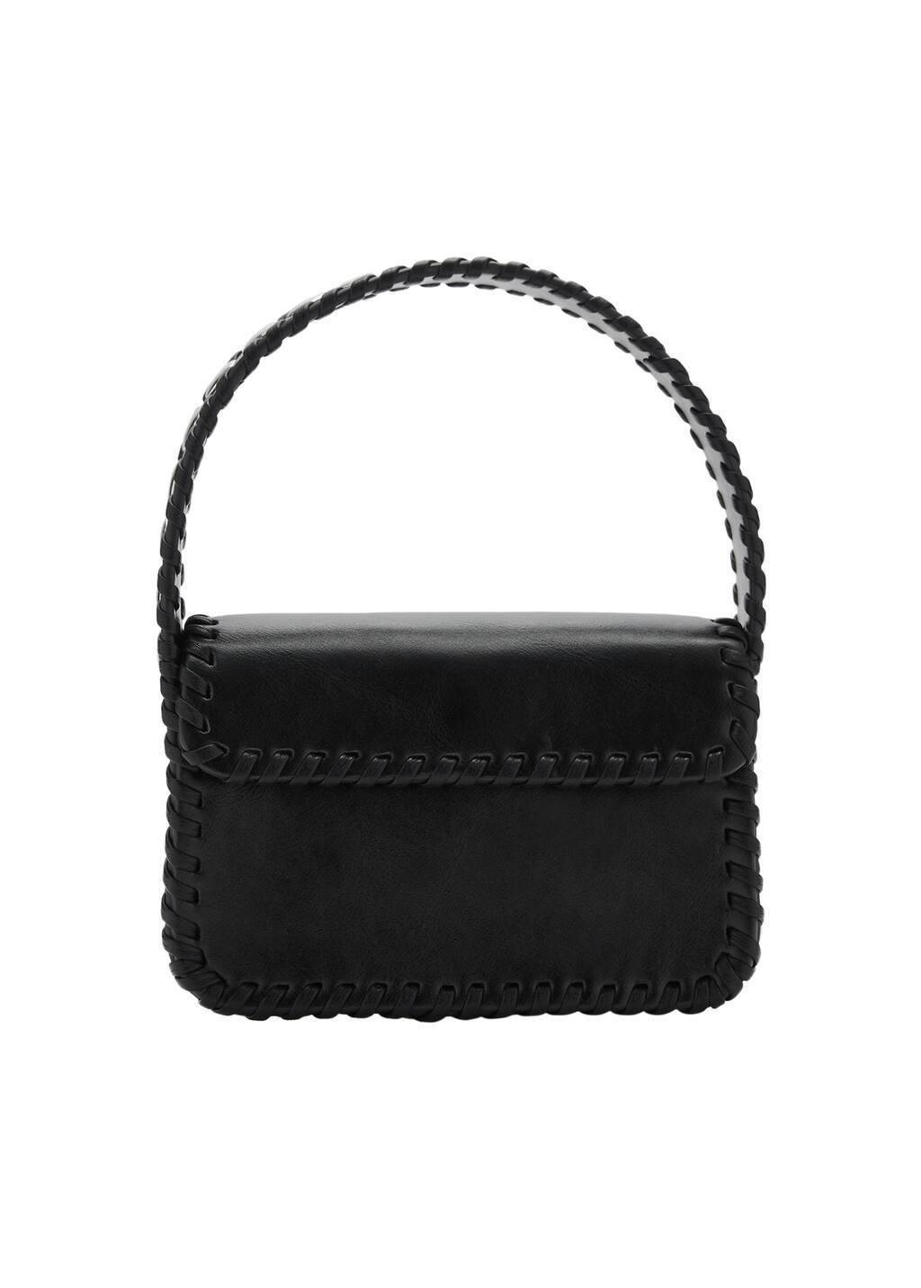 Black Studded Handbag, Black, large image number 3