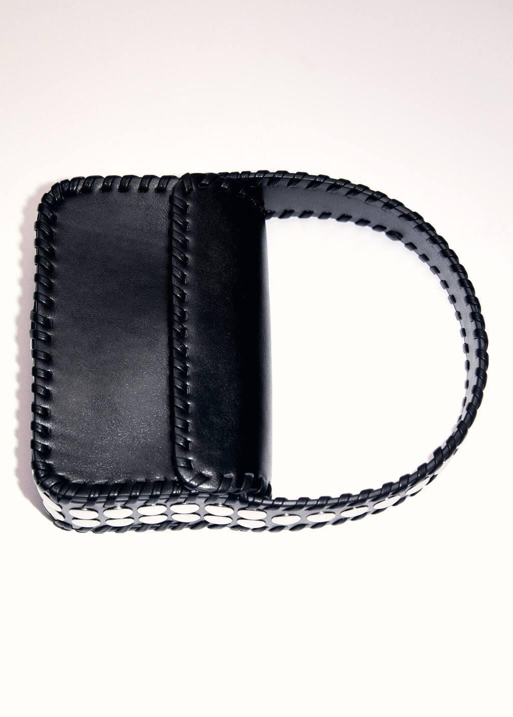 Black Studded Handbag, Black, large image number 5
