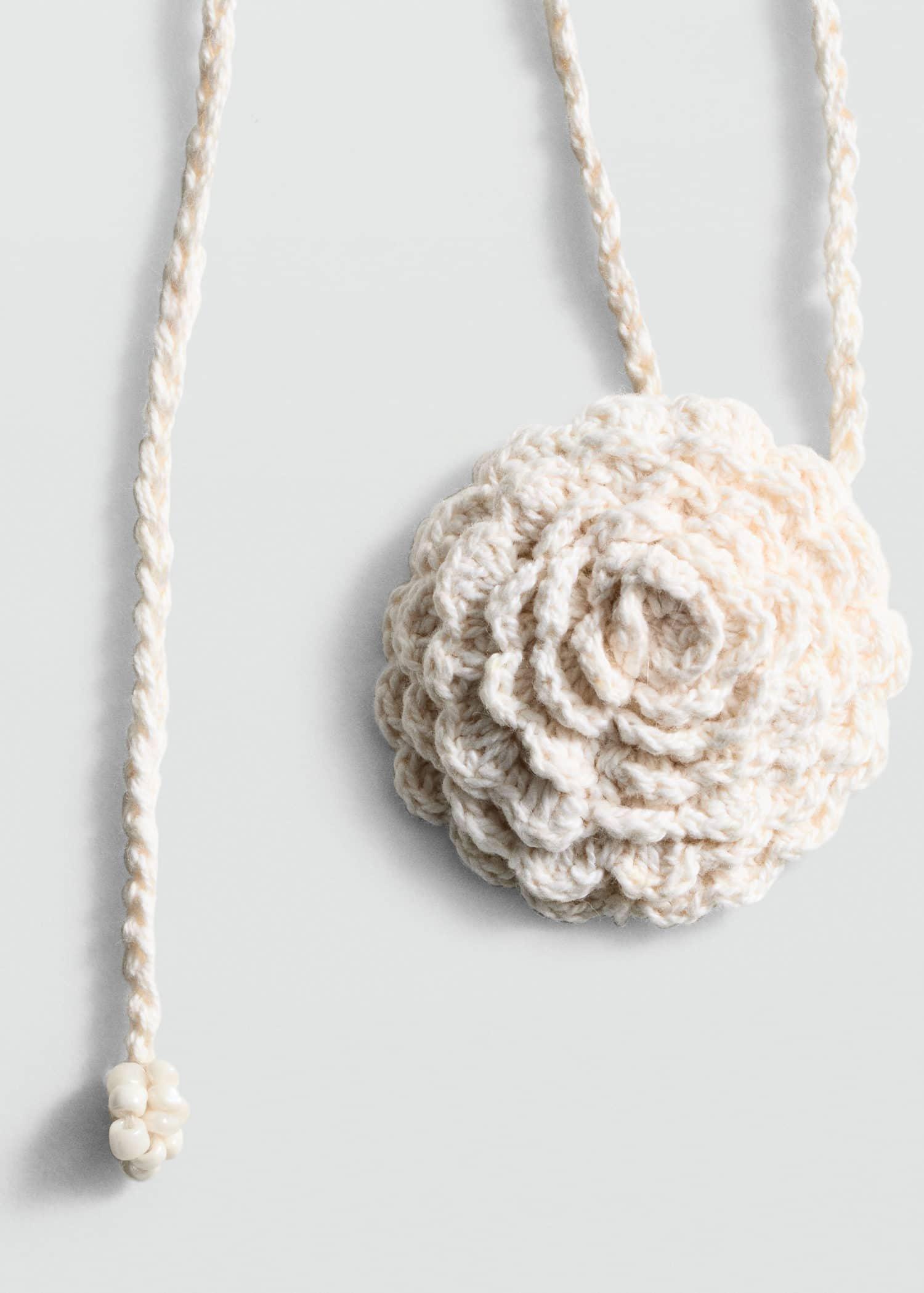 White Flower Choker Necklace, White, large image number 0