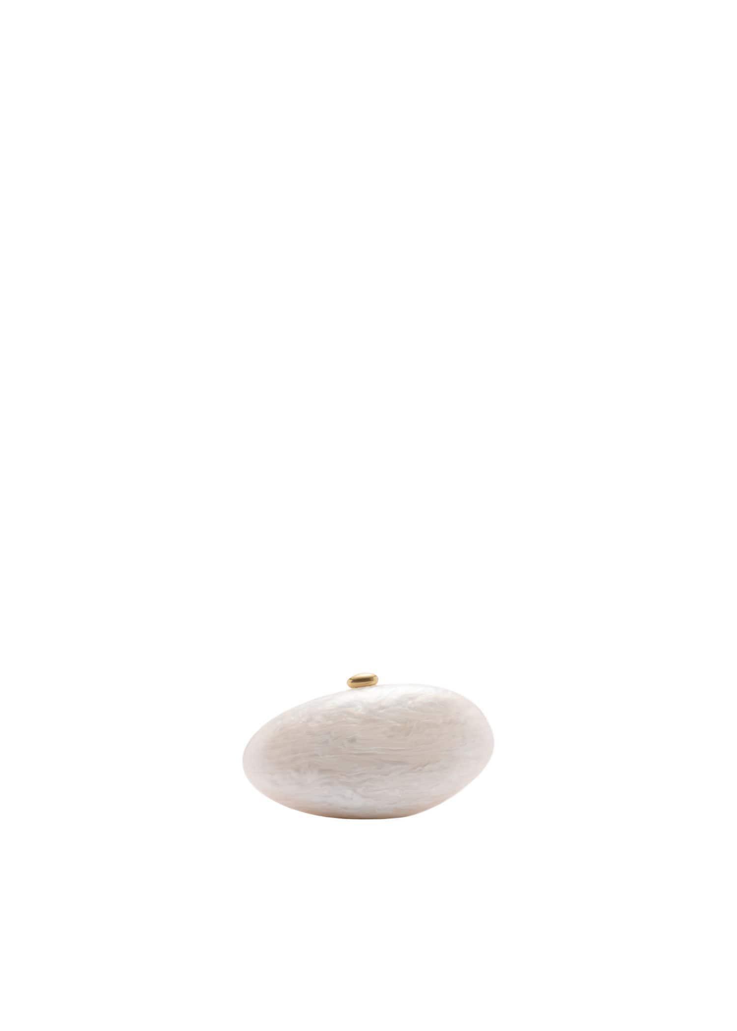 Cream Pearl-Effect Clutch Bag, Light Beige, large image number 7