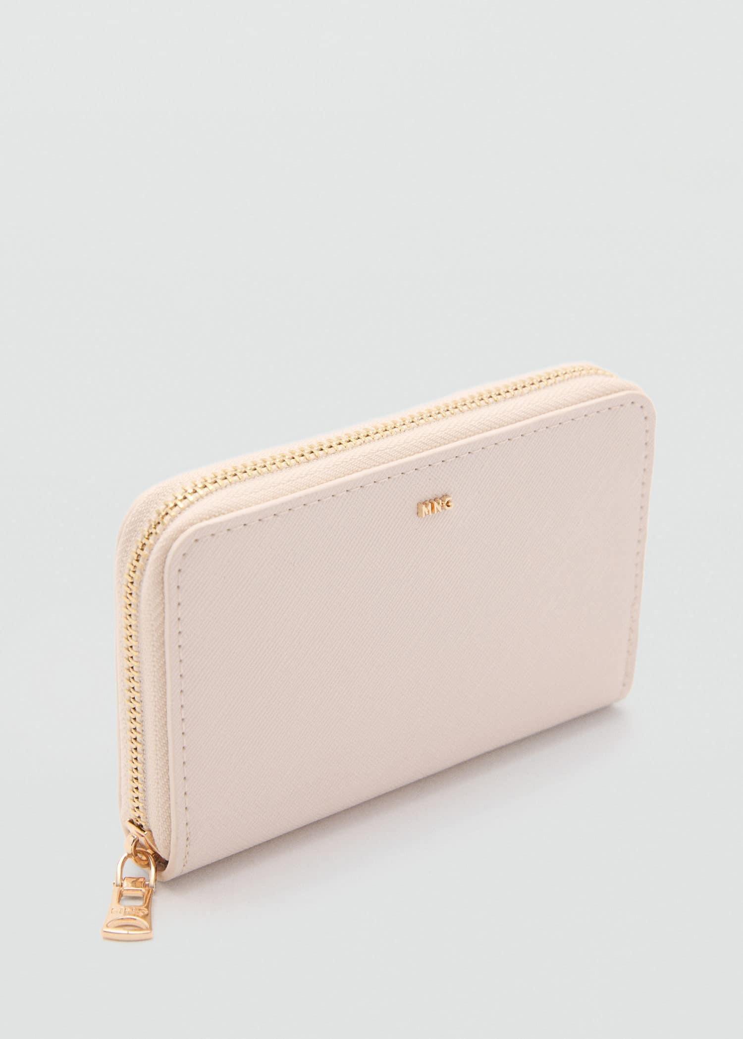 White Saffiano-Effect Wallet, , large image number 0