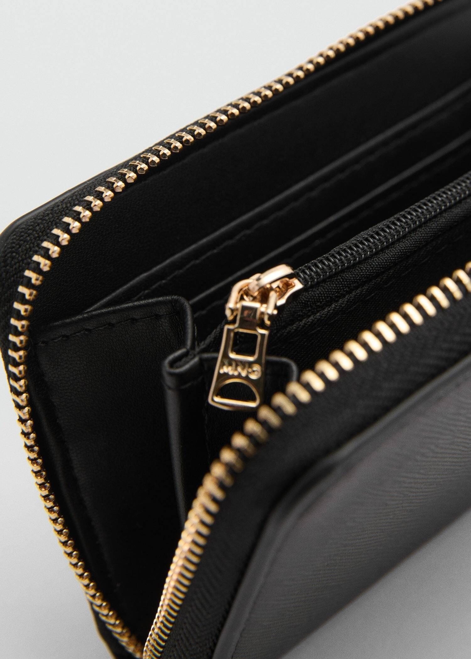 Black Saffiano-Effect Wallet, , medium