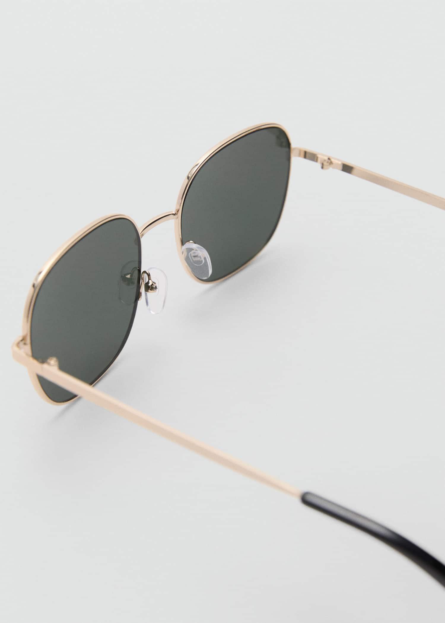 Gold Metallic Frame Sunglasses, Gold, large image number 1