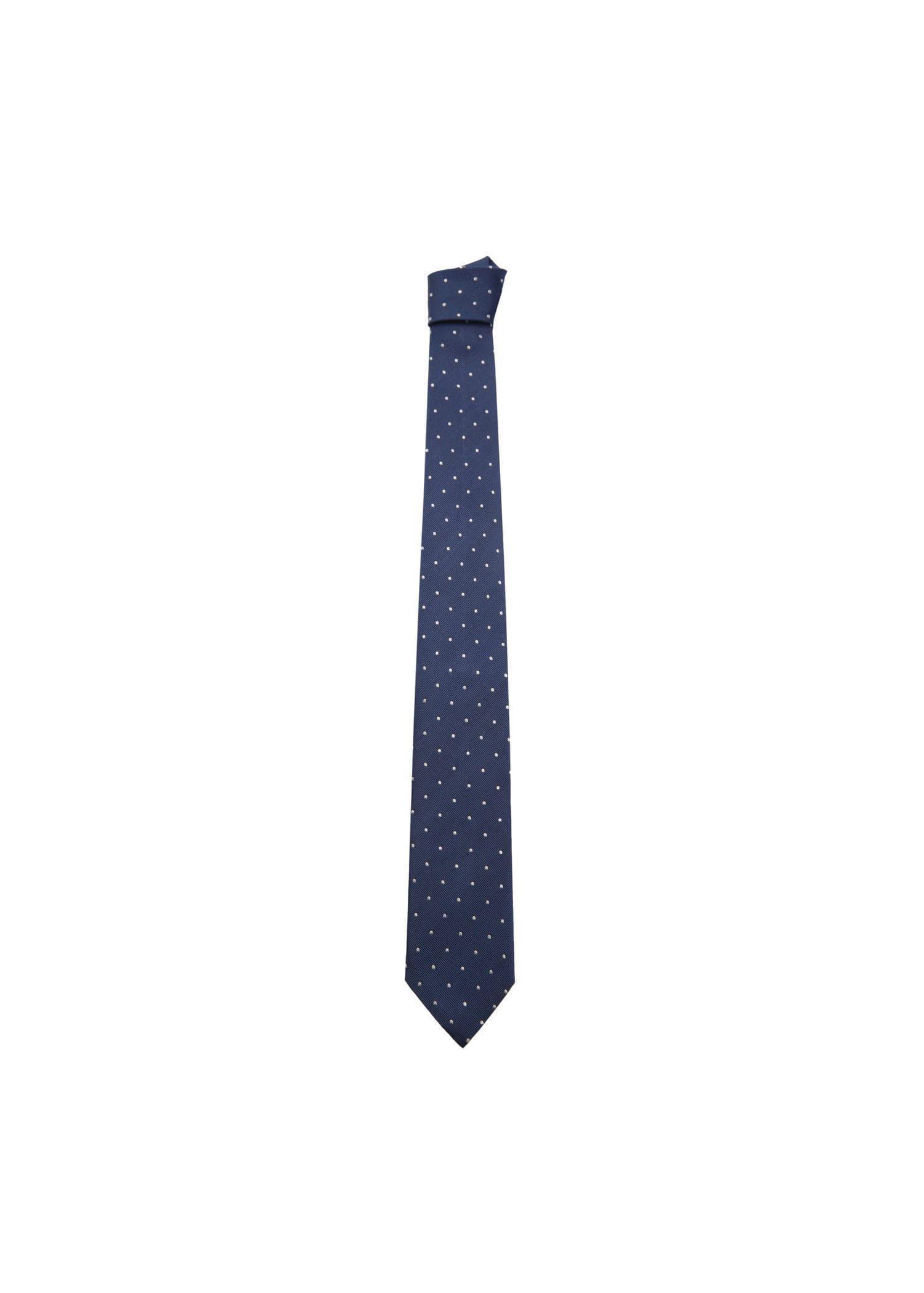 Blue Tie With Polka Dots, Navy, large image number 1