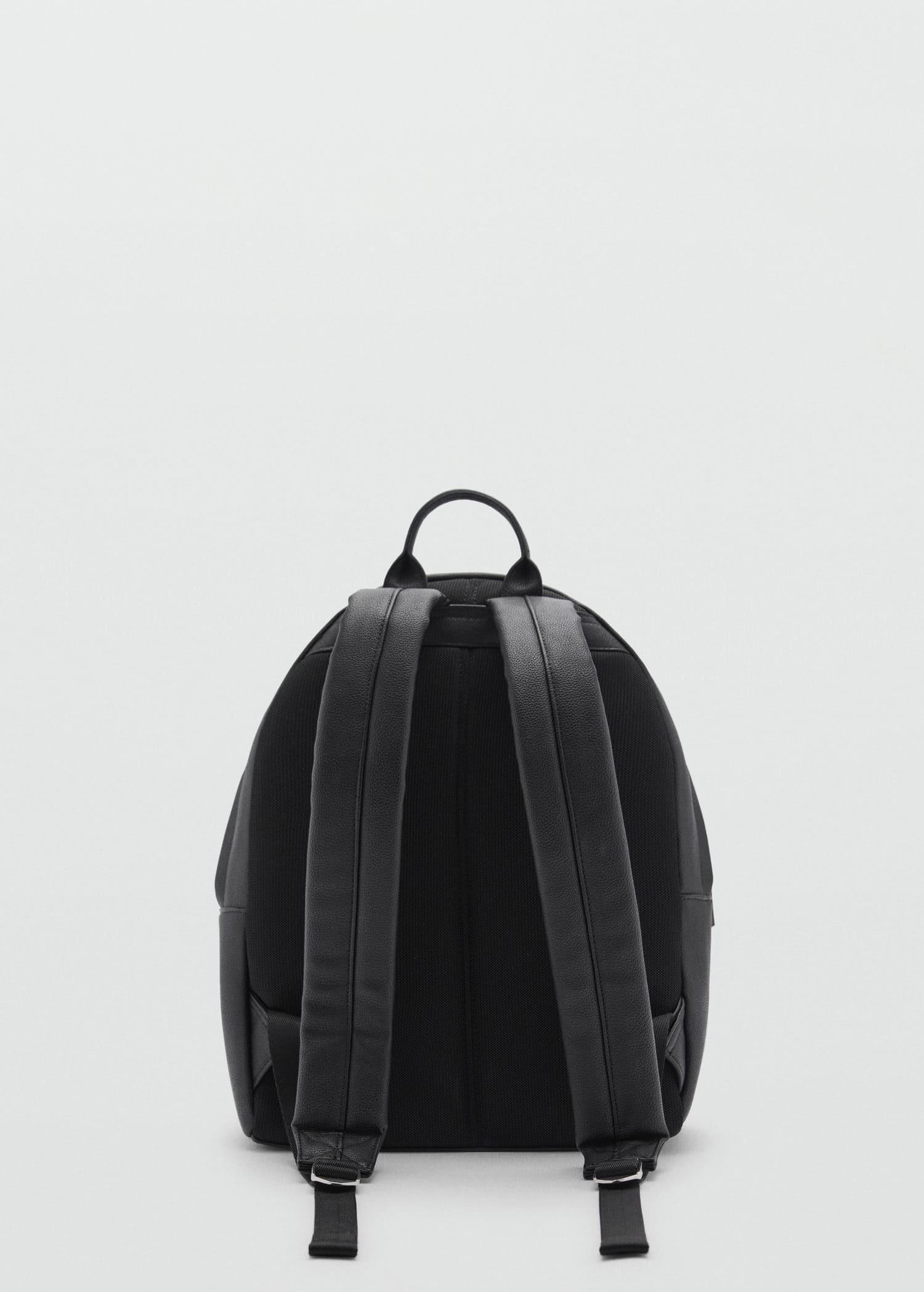 Black Leather-Effect Backpack, Black, large image number 1