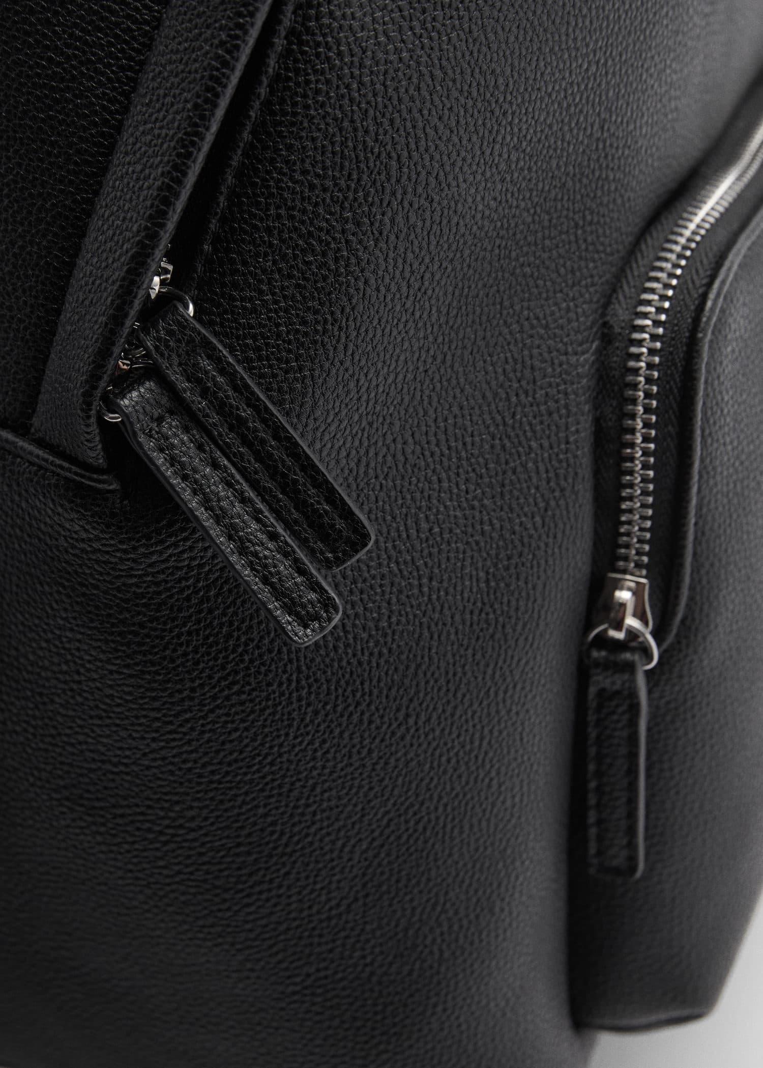 Black Leather-Effect Backpack, Black, large image number 2