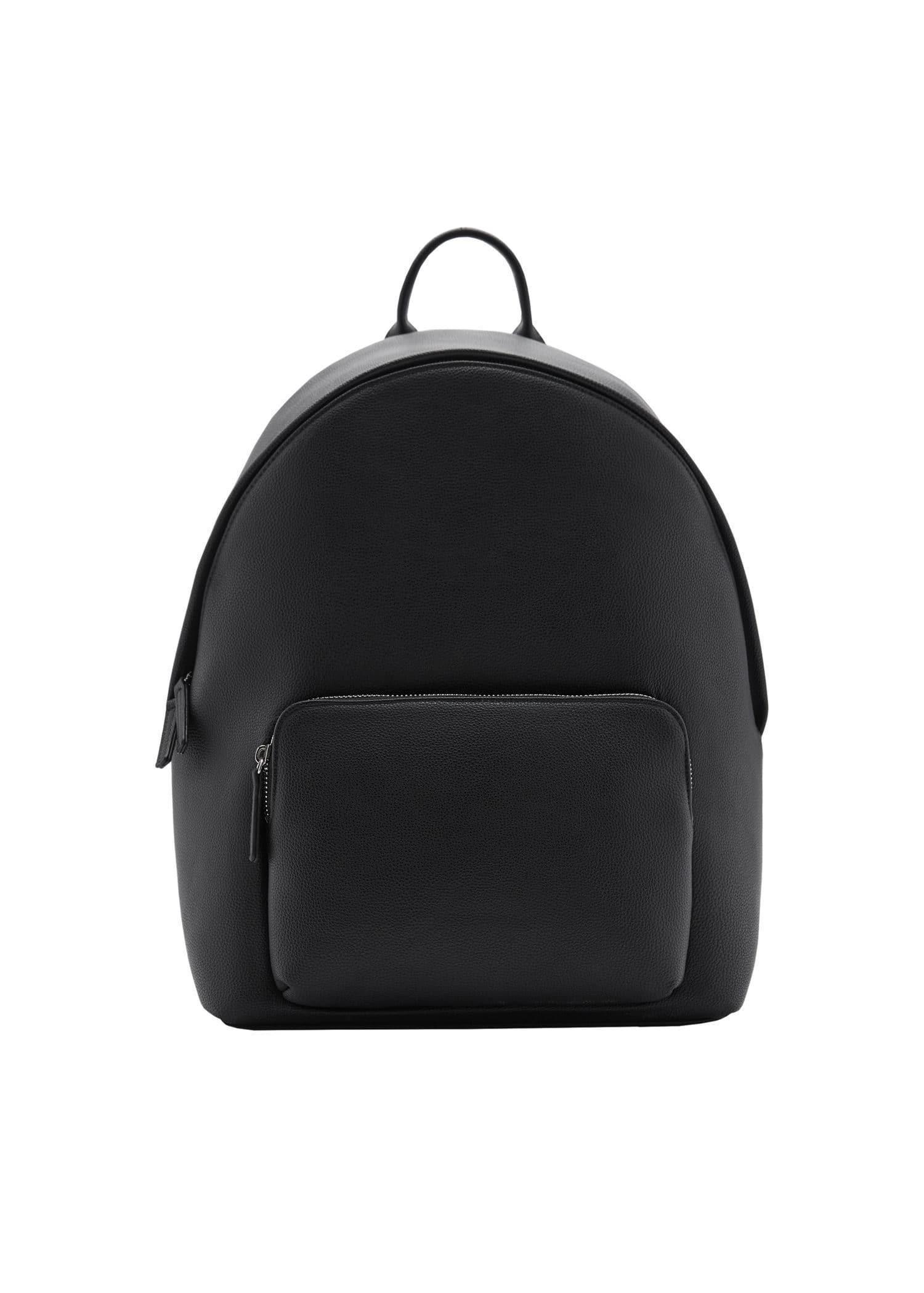 Black Leather-Effect Backpack, Black, large image number 3