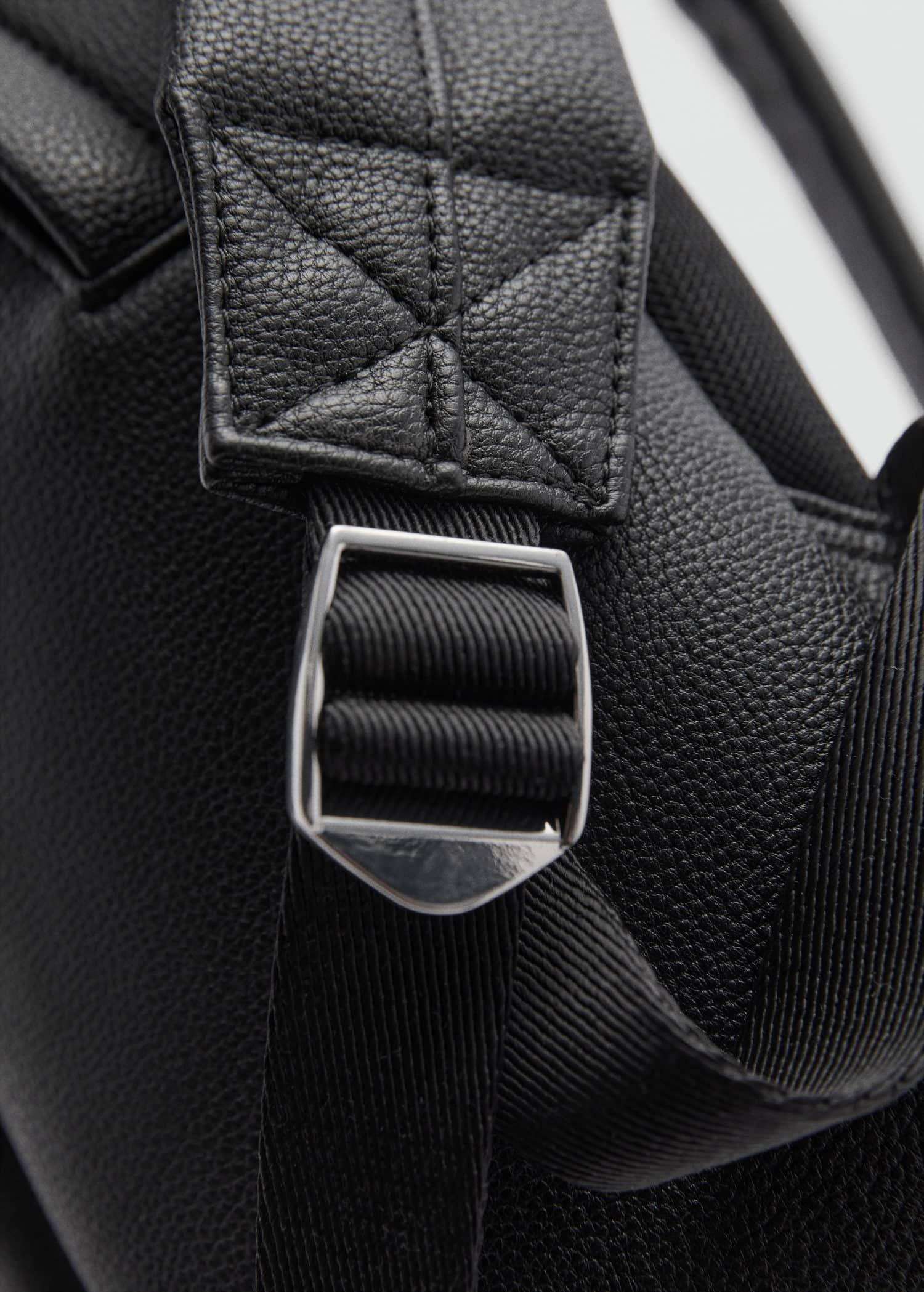 Black Leather-Effect Backpack, Black, large image number 4