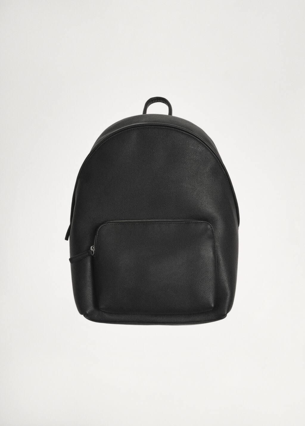 Black Leather-Effect Backpack, Black, large image number 6