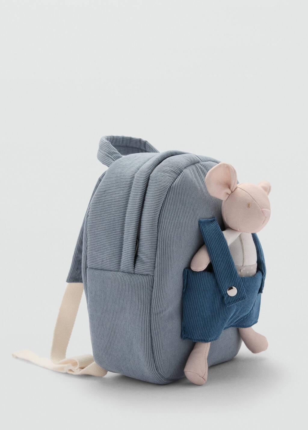 Blue Mouse Toy Backpack, Baby Boy, Medium Blue, large image number 0