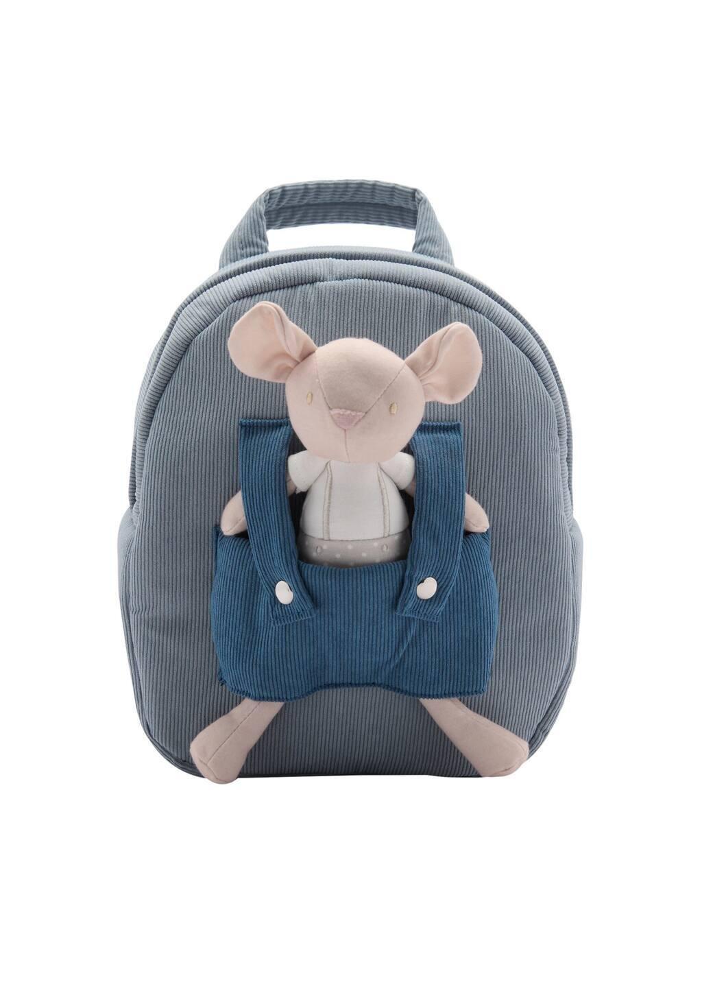 Blue Mouse Toy Backpack, Baby Boy, Medium Blue, large image number 3