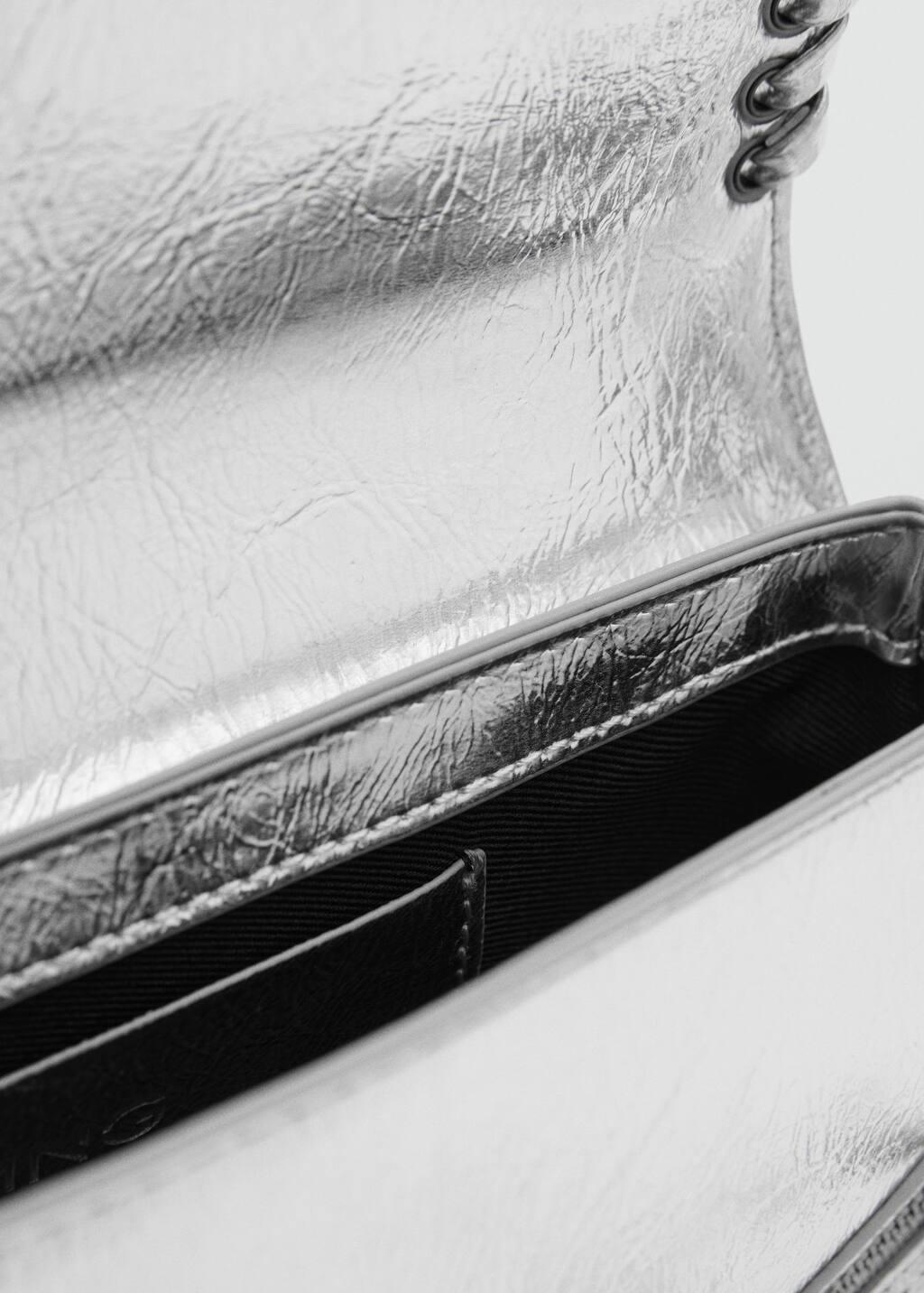 Silver Shoulder Bag With Buckle, Silver, large image number 4