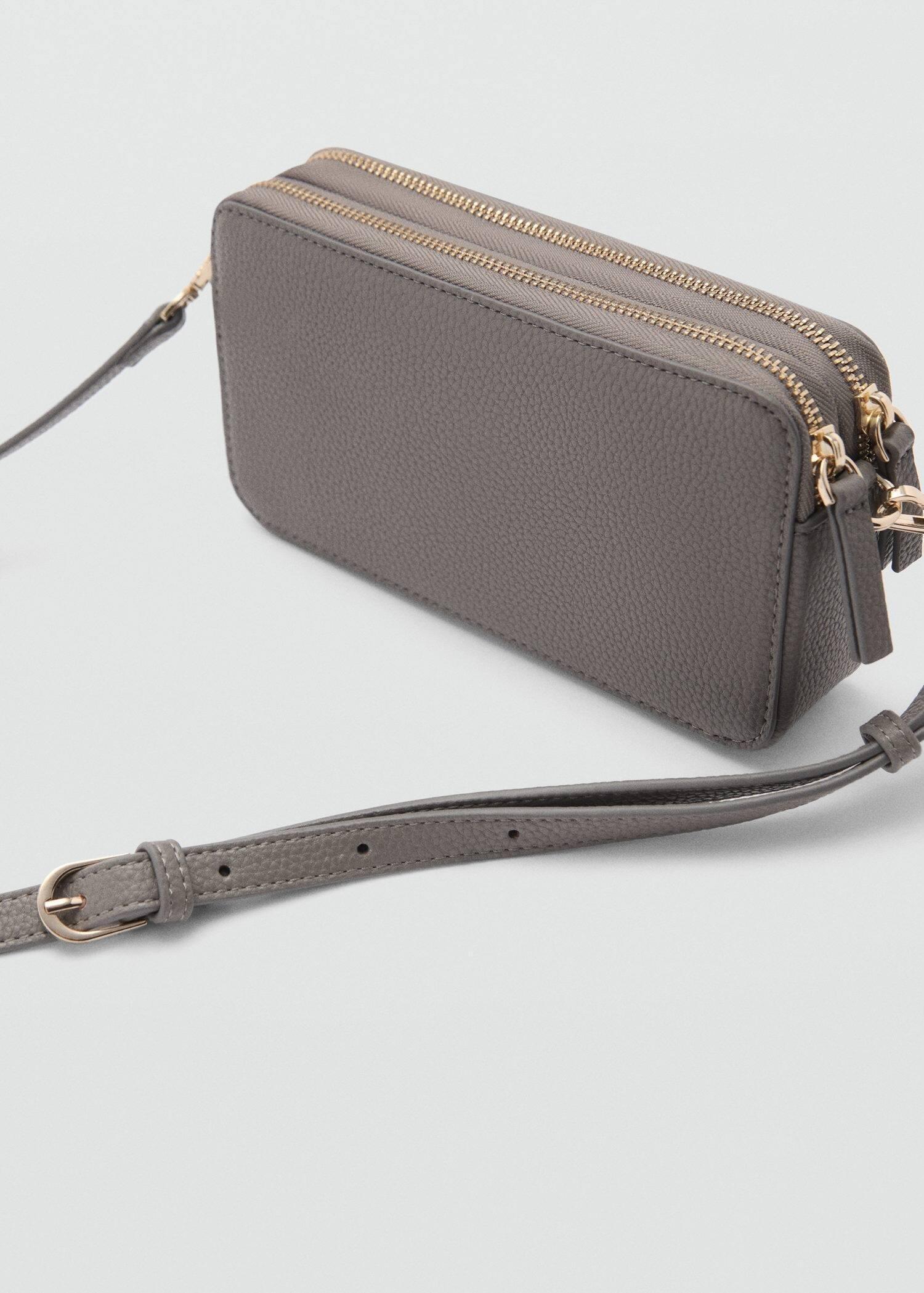 Grey Shoulder Bag With Double Zip, Grey, large image number 2