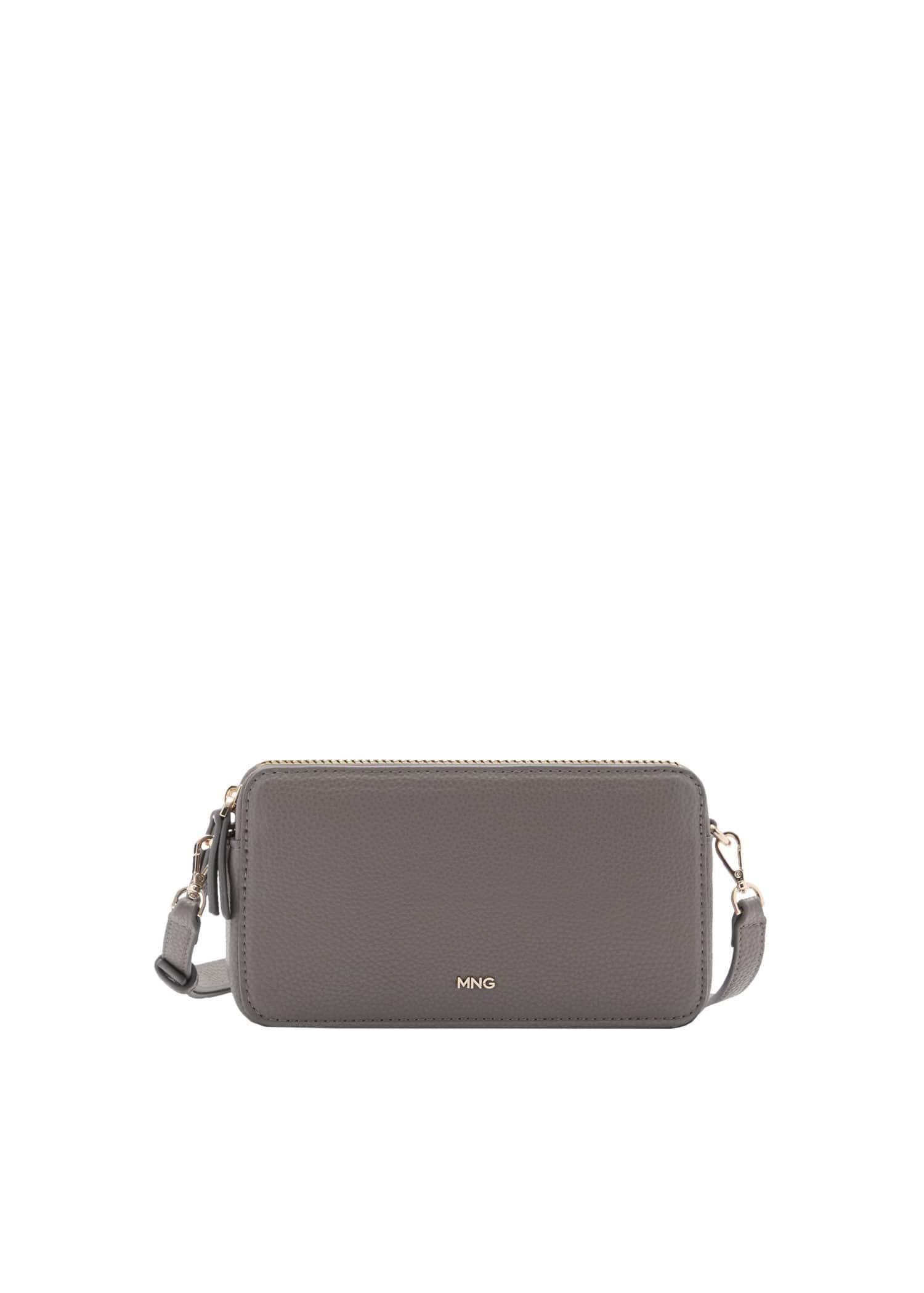 Grey Shoulder Bag With Double Zip, Grey, large image number 3
