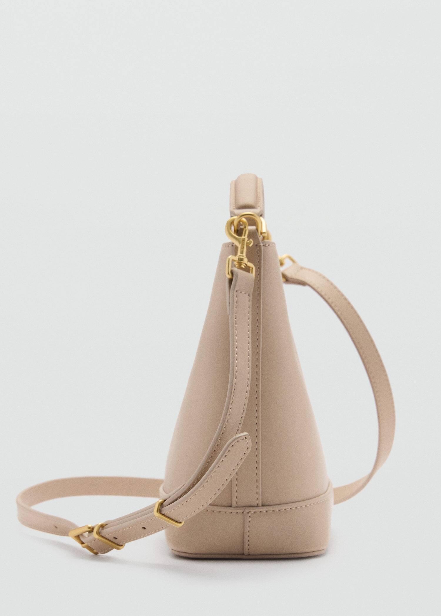 Brown Metallic Detail Mini Shopper Bag, Light Pastel Brown, large image number 1