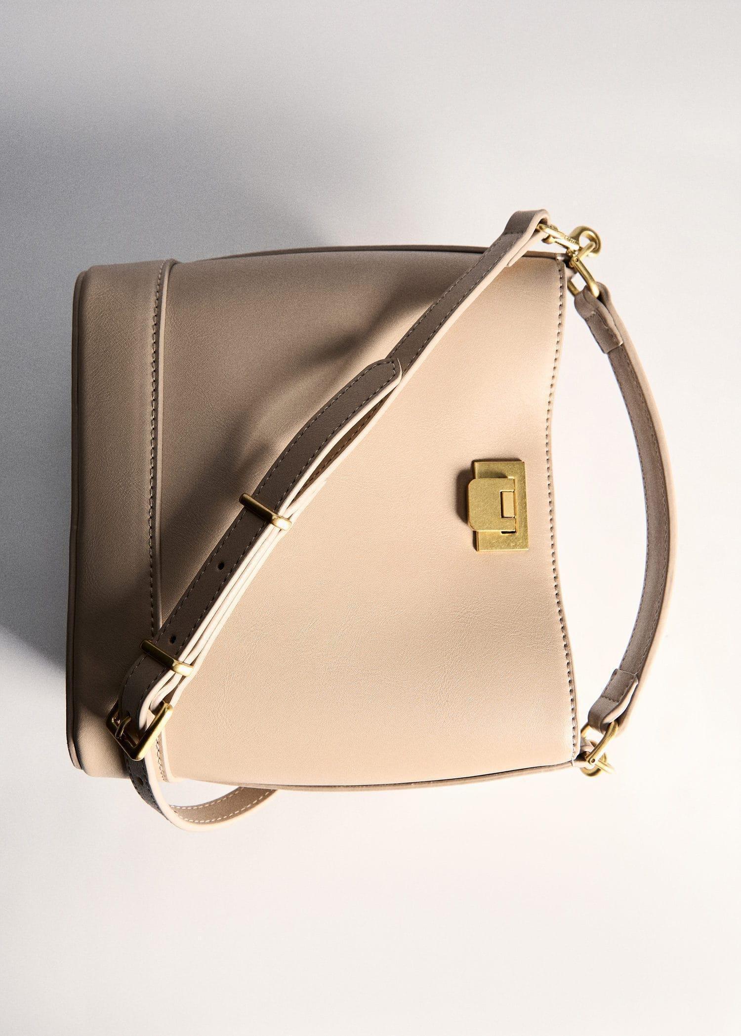 Brown Metallic Detail Mini Shopper Bag, Light Pastel Brown, large image number 6