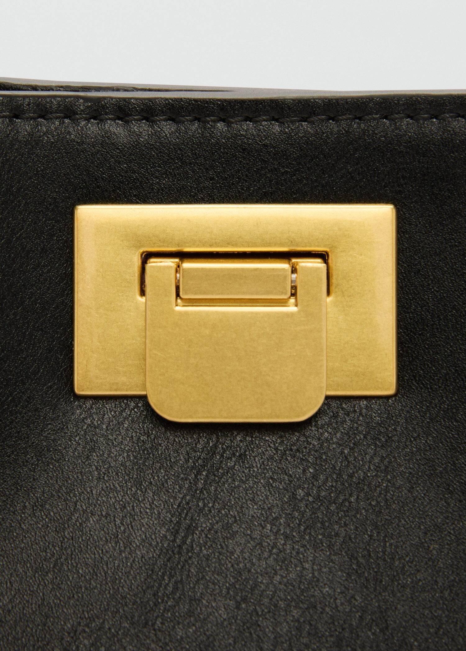 Black Shopper Bag With Padlock, 0201_99, large image number 2